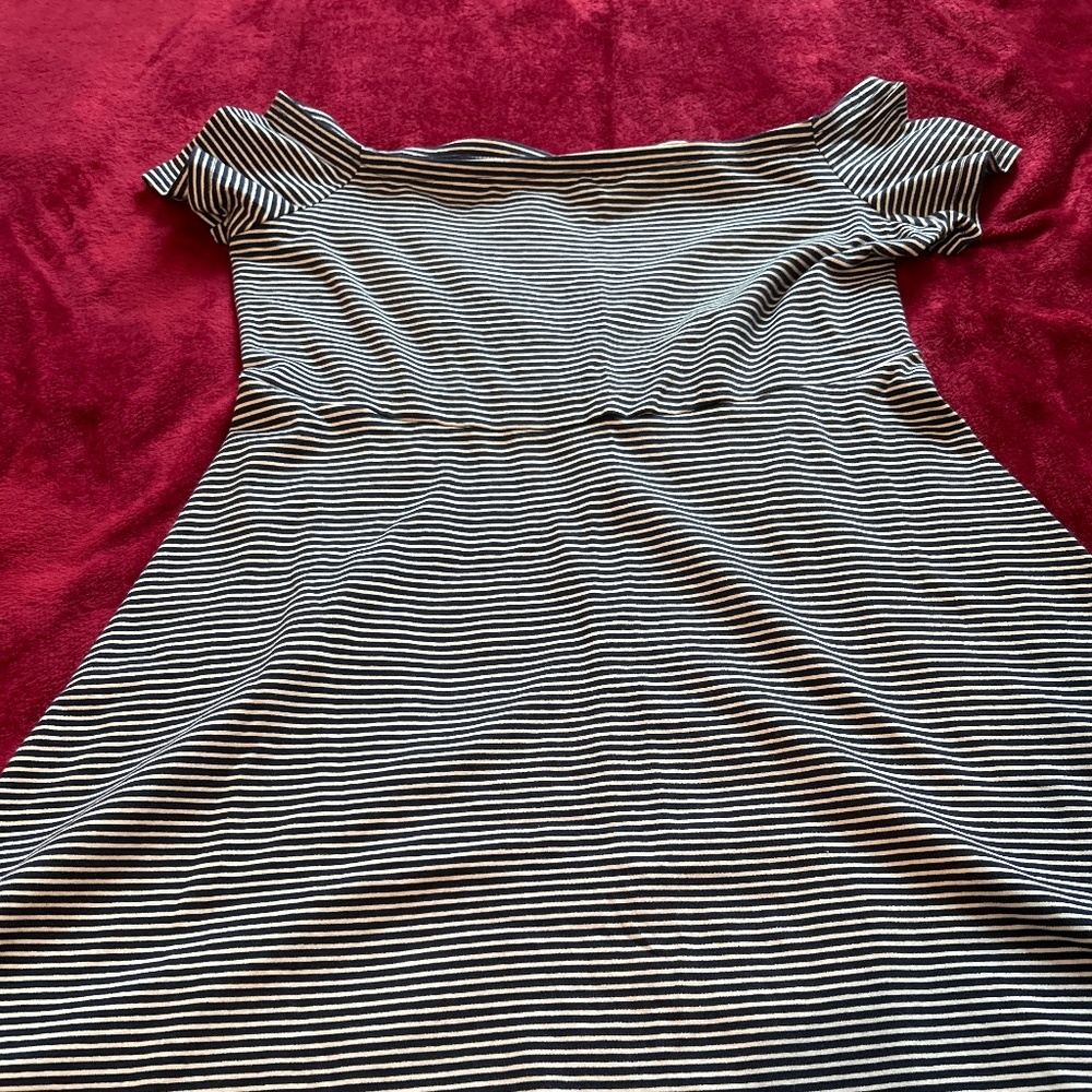 Navy and white stripped dress